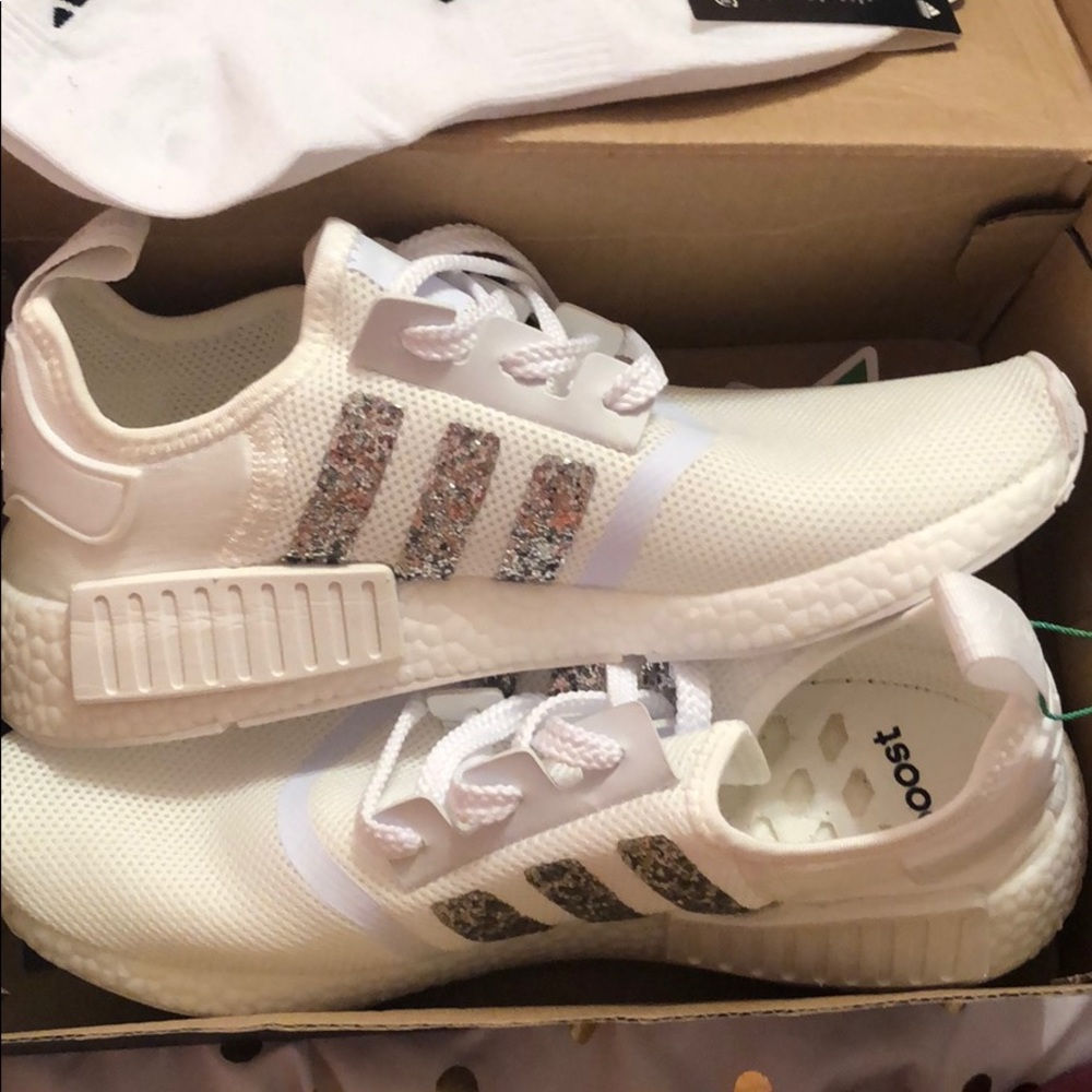 New Adidas White custom tennis shoes